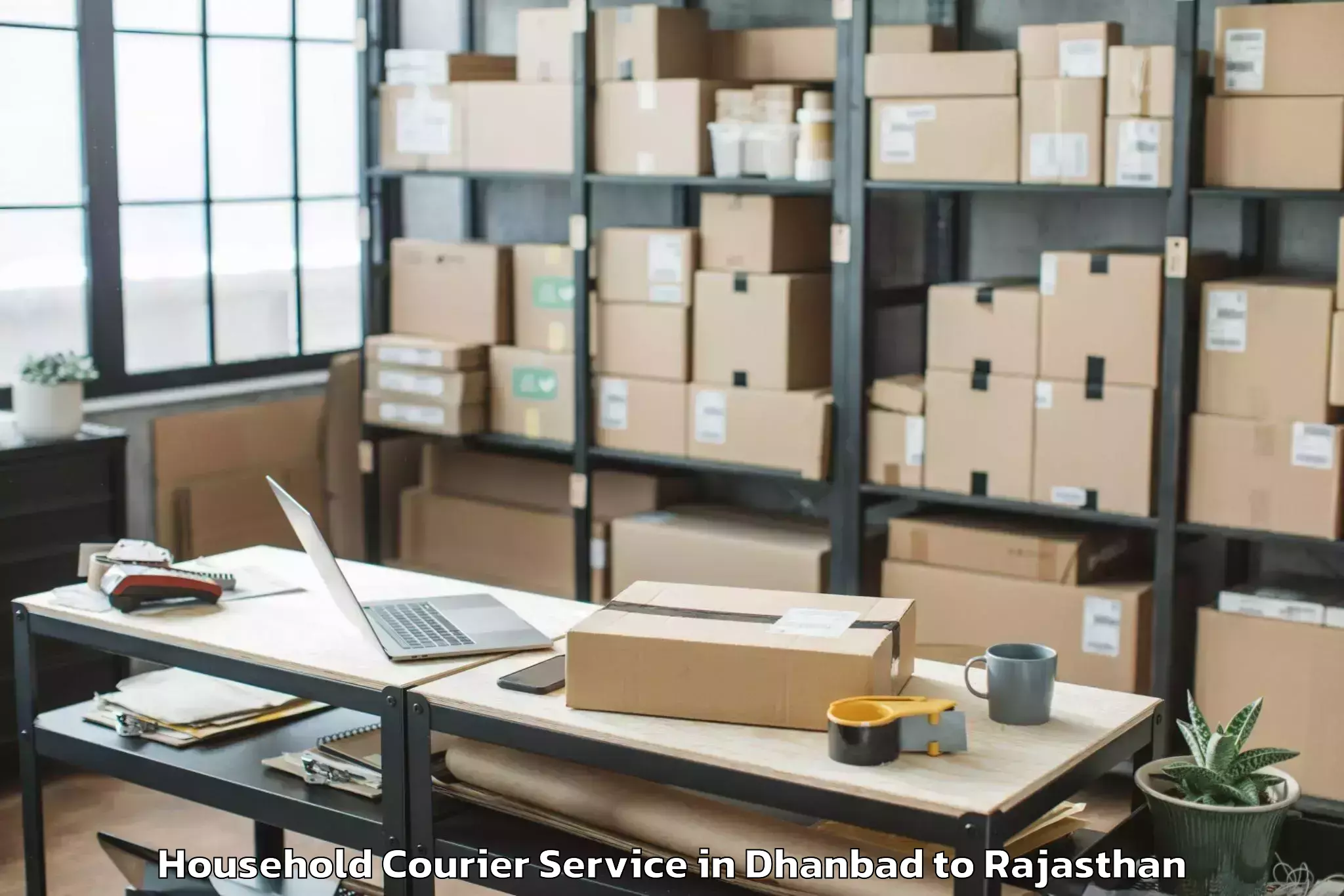 Top Dhanbad to Chaksu Household Courier Available